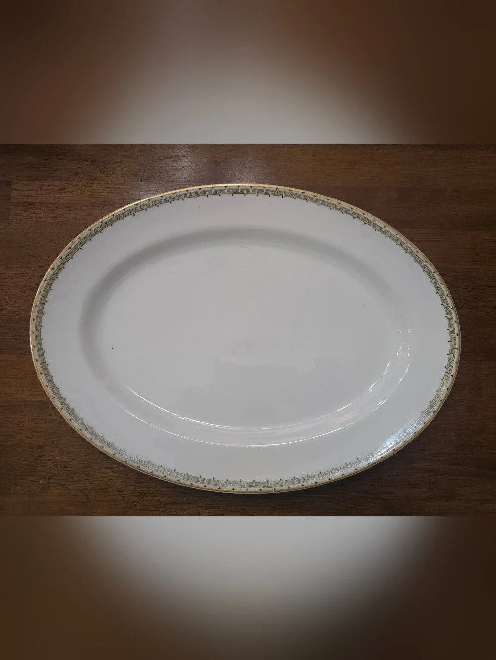 VTG Haviland & Co Limoges France ALBANY Greek Key Oval Serving Platter 14